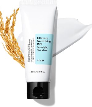 COSRX Ultimate Nourishing Rice Overnight Spa Mask, 60ml / 2.02 fl.oz | Rice Extract 68% and Niacinamide 2%, Korean Skin Care, Animal Testing Free